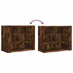 vidaXL Armoire murale chêne fumé 75x35x60 cm bois d'ingénierie