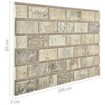 vidaXL Panneaux muraux 3D avec design de brique sable 11 Pièces EPS