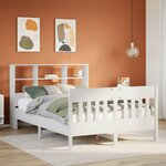 vidaXL Cadre de lit sans matelas blanc 120x200 cm bois de pin massif
