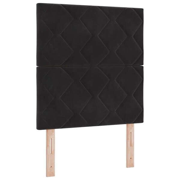 vidaXL Tête de Lit LED Design Blocs Diamant Noire 80 cm Velours