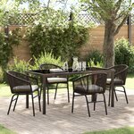 vidaXL Set de salle à manger de jardin 5 pièces Marron Rotin Poly