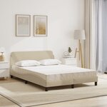 vidaXL Lit avec matelas Dover crème 120x200 cm tissu