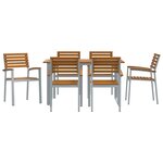 vidaXL Ensemble de salle à manger de jardin 7 pièces en bois d'acacia et métal