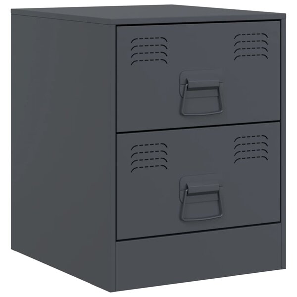 vidaXL Table de chevet anthracite 34 5x39x44 cm acier