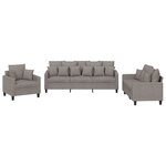 vidaXL Ensemble de canapés 3 Pièces avec coussins taupe tissu