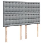 vidaXL Sommier à lattes de lit avec matelas Gris clair 160x200cm Tissu