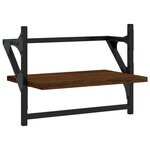vidaXL Étagères murales avec barres 2 Pièces chêne marron 40x25x30 cm