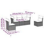 vidaXL Salon de jardin 5 Pièces avec coussins gris clair résine tressée