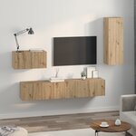 vidaXL Meuble TV mural 4 Pièces Chêne artisan 80 x 30 x 30 cm Moyen