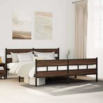 vidaXL Cadre de lit en métal sans matelas chêne marron 183x213 cm