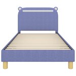 vidaXL Cadre de lit pour enfants avec tête de lit Bleu denim tissu