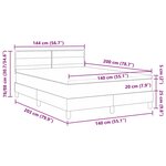 vidaXL Lit à ressorts avec matelas Gris foncé 140 x 200 cm tissu