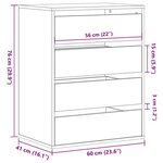 vidaXL Commode d'angle chêne artisanal 60x41x76 cm bois d'ingénierie