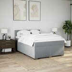 vidaXL Sommier à lattes de lit avec matelas Gris clair 160x200cm Tissu