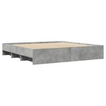 vidaXL Cadre de lit sans matelas gris béton 200x200 cm bois ingénierie