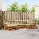 vidaXL Ensemble de canapés d'extérieur 6 Pièces Naturel et Beige