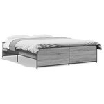 vidaXL Cadre de lit sonoma gris 150x200 cm bois d'ingénierie et métal
