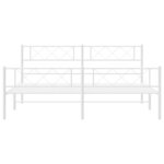 vidaXL Cadre de lit métal sans matelas et pied de lit blanc 183x213 cm