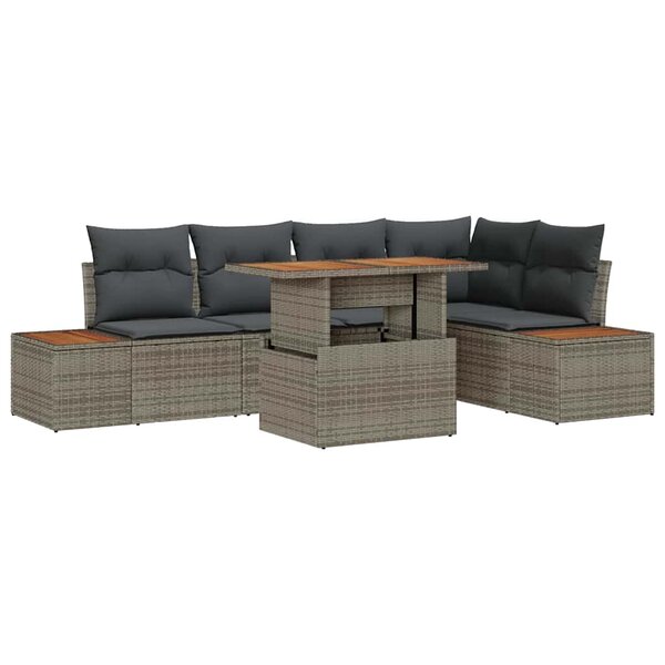 vidaXL Ensemble de salle à manger pour jardin 6 Pièces Gris et marron