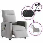 vidaXL Fauteuil de massage inclinable électrique gris nuage tissu