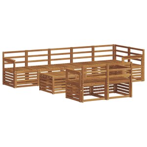 vidaXL Ensemble de canapés d'extérieur 9 pc Naturel Polyester