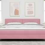 vidaXL Tête de Lit LED à Boutons en Cristal Rose 90 cm Velours