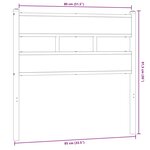 vidaXL Tête de lit chêne fumé 80 cm fer et bois d'ingénierie