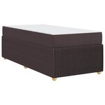 vidaXL Cadre de lit avec matelas Marron foncé 90 x 190 cm tissu