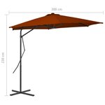 vidaXL Parasol de jardin avec mât en acier terre cuite 300x230 cm