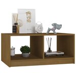 vidaXL Table basse marron miel 75x50x33 5 cm bois de pin massif