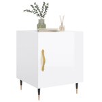 vidaXL Tables de chevet 2 Pièces blanc brillant 40x40x50 cm