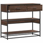 vidaXL Table console chêne marron 90x35x80 cm bois d'ingénierie