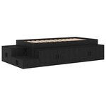 vidaXL Cadre de lit de rangement Noir Chêne 75x190 cm