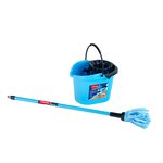Theo Klein 6798 - Set de ménage Vileda avec seau et balai à franges Color Line