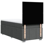 vidaXL Sommier à lattes de lit et matelas Gris foncé 90x190 cm Tissu