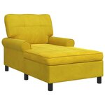 vidaXL Chaise longue avec coussin Jaune 91 x 157 x 91 cm Velours