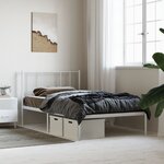 vidaXL Cadre de lit métal avec tête de lit blanc 75x190 cm