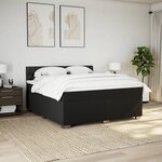 vidaXL Sommier à lattes de lit avec matelas Noir 180x200 cm Tissu