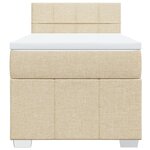 vidaXL Sommier à lattes de lit avec matelas Crème 90x200 cm Tissu