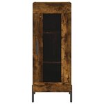 vidaXL Buffet haut Chêne fumé 34 5x34x180 cm Bois d'ingénierie