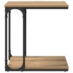 vidaXL Table d'appoint avec étagère Chêne artisanal 50 x 35 x 52 cm