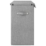 vidaXL Panier à linge pliable Gris 64 5x34 5x59 cm Tissu en faux lin