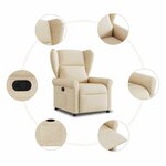 vidaXL Fauteuil inclinable Crème Tissu