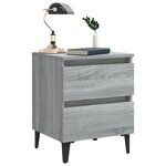 vidaXL Tables de chevet pieds en métal 2 Pièces Sonoma gris 40x35x50 cm