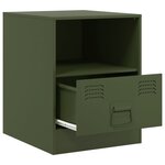 vidaXL Table de chevet vert olive 34 5x39x44 cm acier