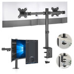 ACROPAQ Support écran PC 2 écrans 13 à 32 pouces Acier- Bras Moniteur Universel 2 PC- Pivotant- Hauteur réglable