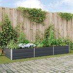 vidaXL Jardinière Anthracite 195 x 100 x 45 cm Acier galvanisé
