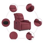 vidaXL Fauteuil inclinable électrique Rouge bordeaux Tissu