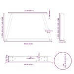 vidaXL Pieds de table basse en forme de V  2 pièces  blanc  60 x (30-31 3) cm  acier