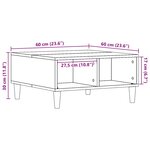 vidaXL Table basse vieux bois 60x60x30 cm bois d'ingénierie